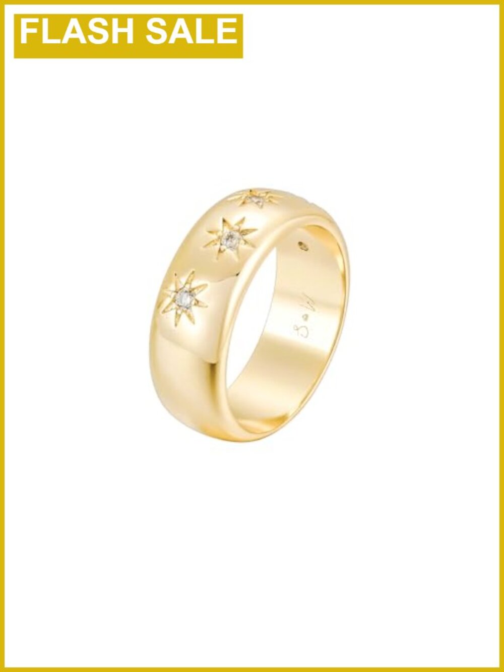 18K Gold Plated Chunky Statement Ring White Zircon Hypoallergenic